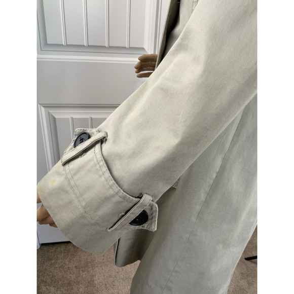 Zara Basic Womens Trench Coat Sz Med Beige Double Breasted Collard Neck Corpcore - Picture 11 of 16